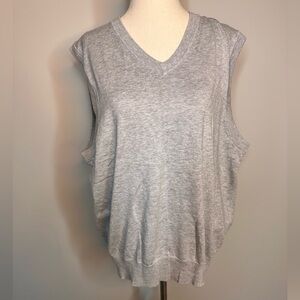 Sz L Brooks Brothers sweater vest supima cotton grey v neck